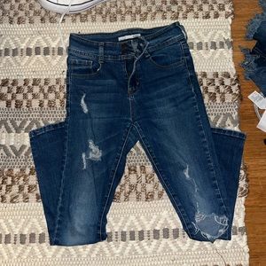 Dark blue ripped skinny jeans, Klique B